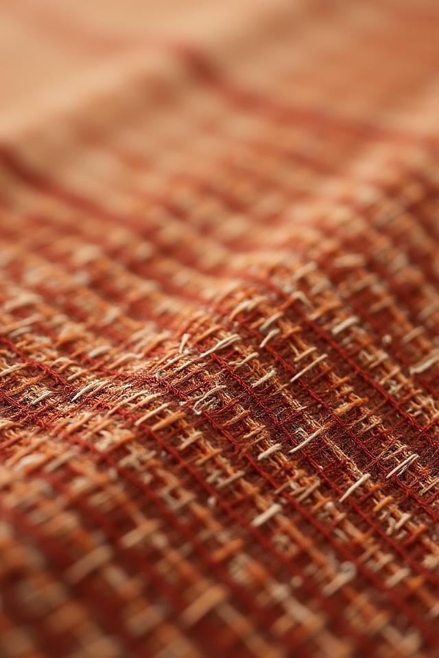 手織りの着物地の拡大、繊細な織り